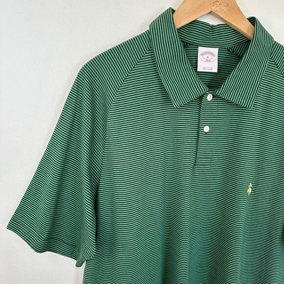 Brooks Brothers 346 Men’s Green and Navy Stripe Embroidered Gold Floss, Sheep, N - Picture 6 of 9